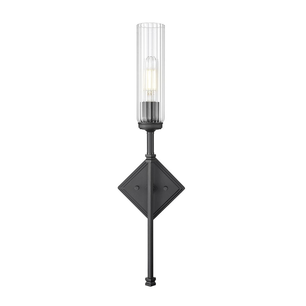 Z-Lite 1 Light Wall Sconce, Matte Black