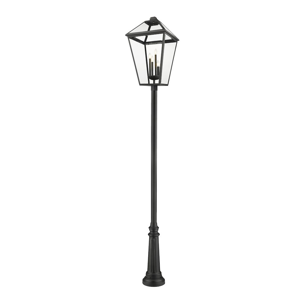 Z-Lite Talbot 4 Light Outdoor Post Mounted Fixture, Black