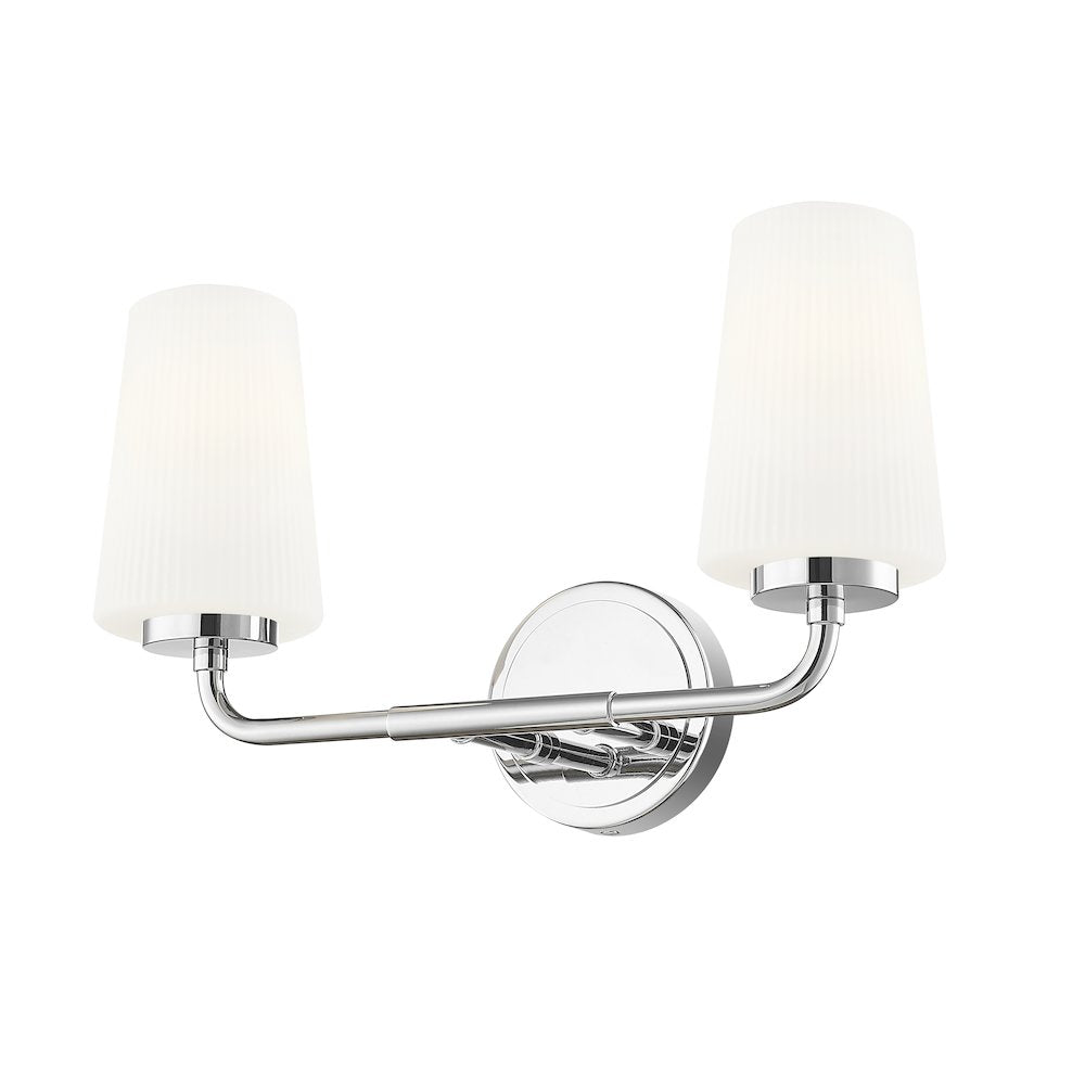 Z-Lite Montford 2 Light Vanity in Chrome color, Steel frame