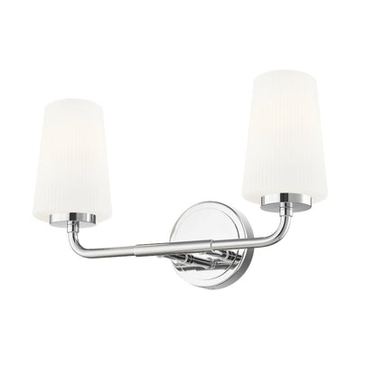 Z-Lite Montford 2 Light Vanity in Chrome color, Steel frame