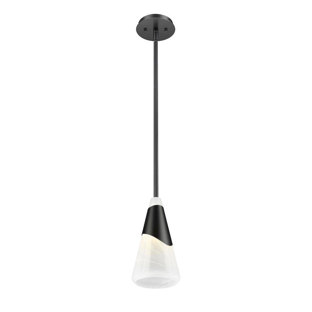 Z-Lite Aimie 1 Light Pendant, Matte Black