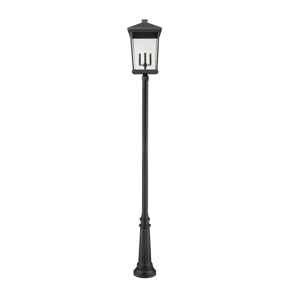 Z-Lite Beacon 4 Light Outdoor Post Mounted Fixture, Black