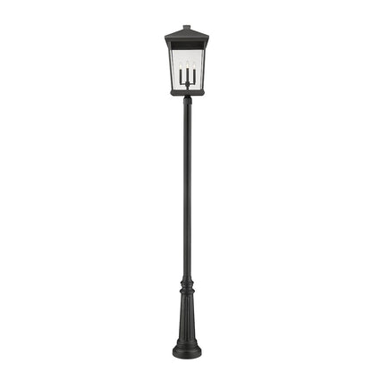Z-Lite Beacon 4 Light Outdoor Post Mounted Fixture, Black