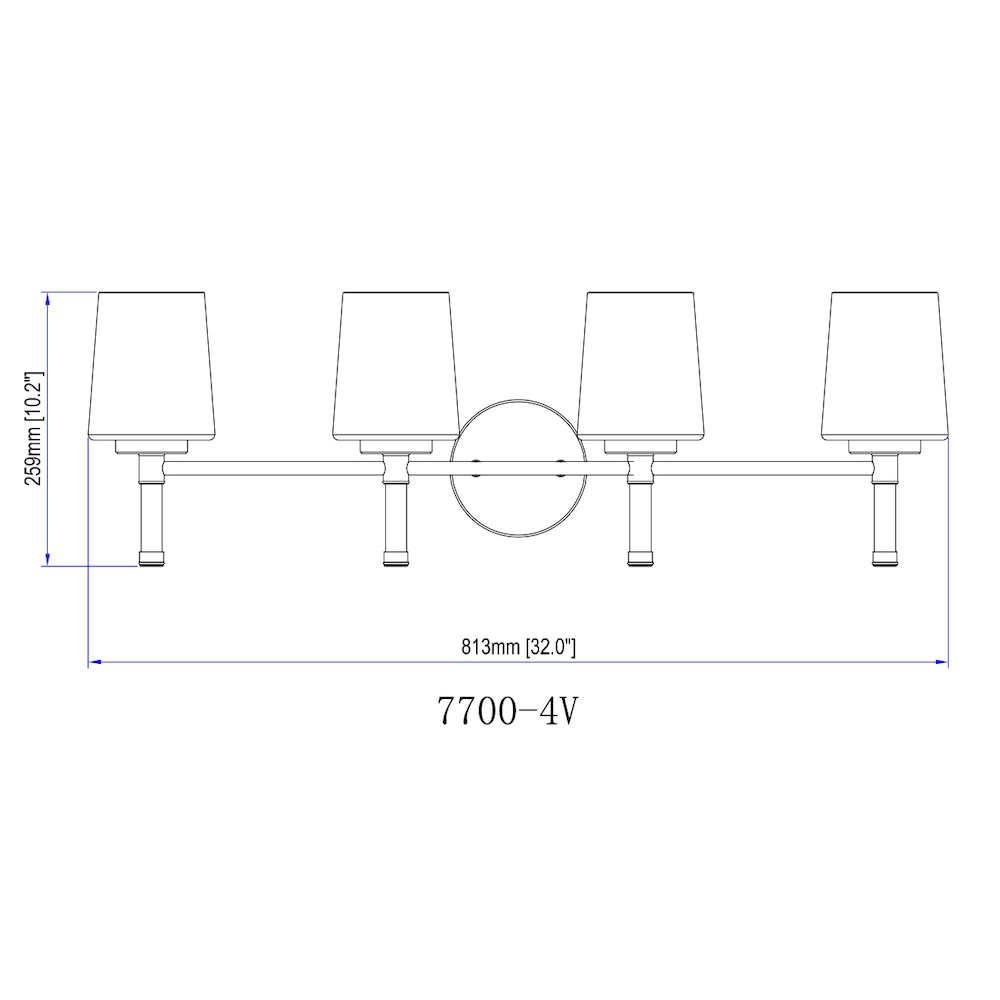 Z-Lite 4 Light Vanity, Matte Black