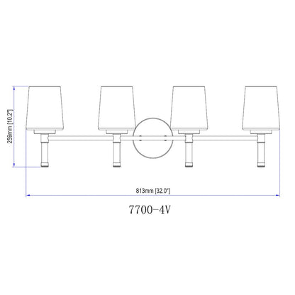 Z-Lite 4 Light Vanity, Matte Black