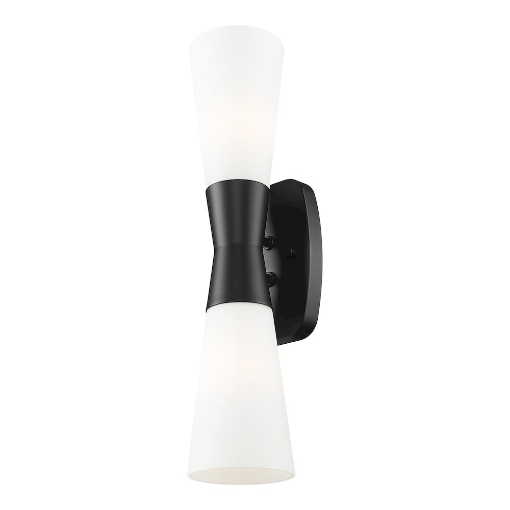 Z-Lite 2 Light Wall Sconce, Matte Black