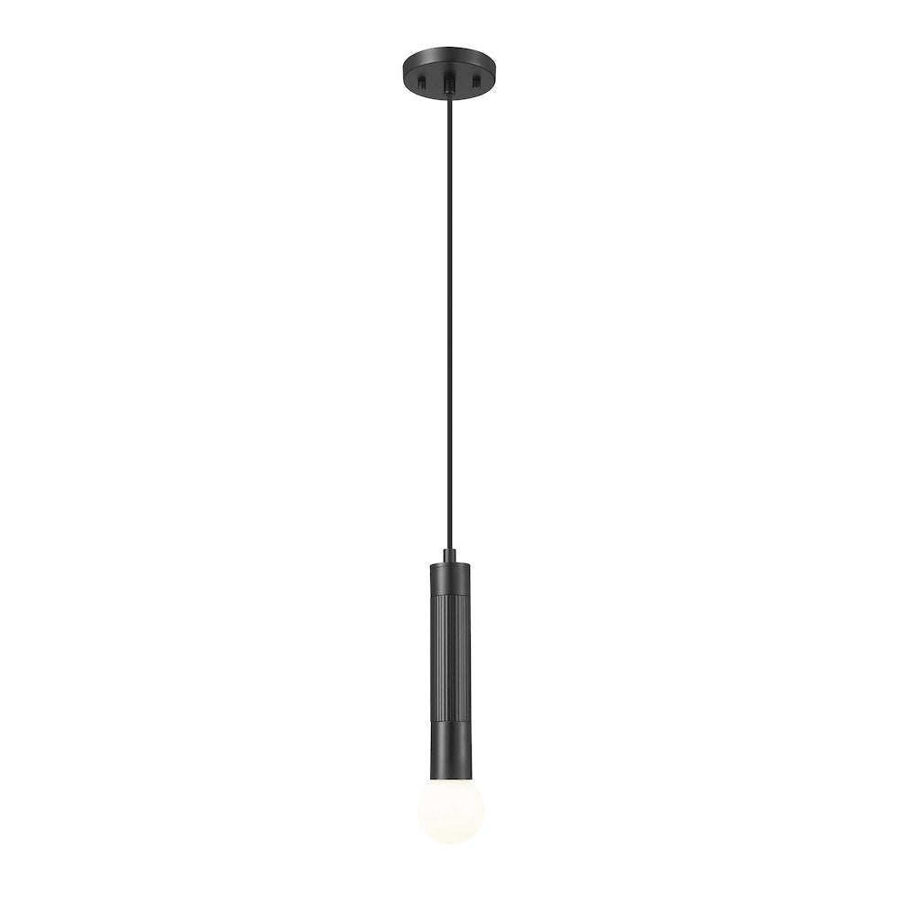 Z-Lite Stari 1 Light Pendant in Matte Black color, Steel frame