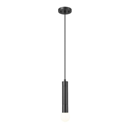 Z-Lite Stari 1 Light Pendant in Matte Black color, Steel frame