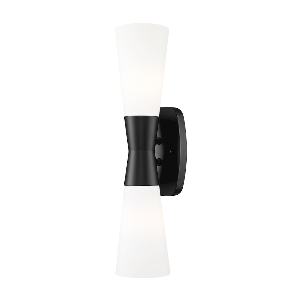 Z-Lite 2 Light Wall Sconce, Matte Black