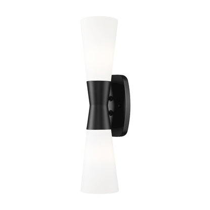 Z-Lite 2 Light Wall Sconce, Matte Black