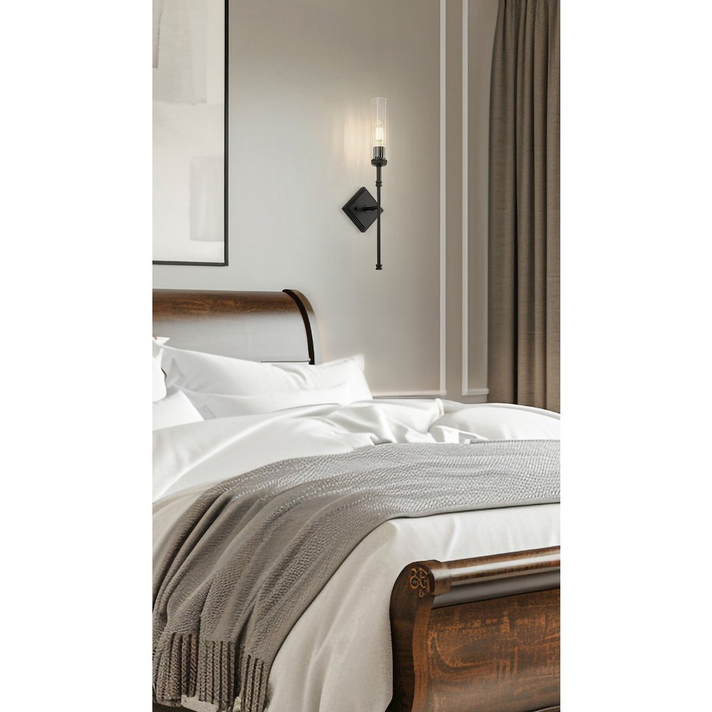 Z-Lite 1 Light Wall Sconce, Matte Black