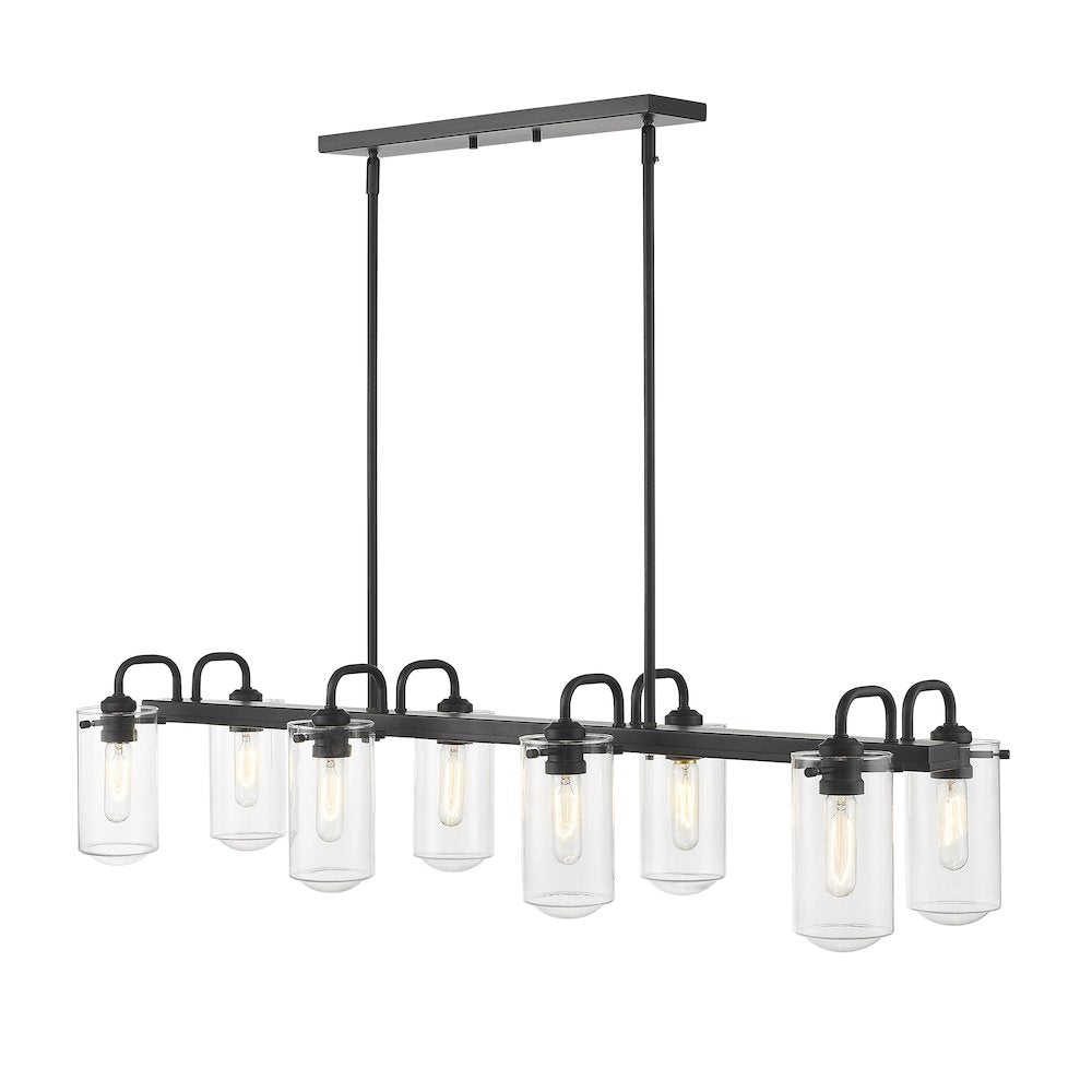 Z-Lite Delaney 8 Light Linear Chandelier, Matte Black