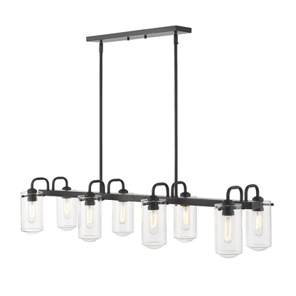 Z-Lite Delaney 8 Light Linear Chandelier, Matte Black