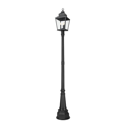Z-Lite 3 Light Outdoor Post Mounted Fixture, Sand Black