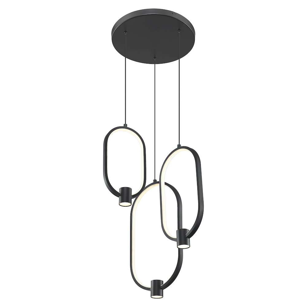 Z-Lite 3 Light Chandelier, Matte Black