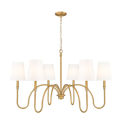 Z-Lite 6 Light Chandelier, Rubbed Brass