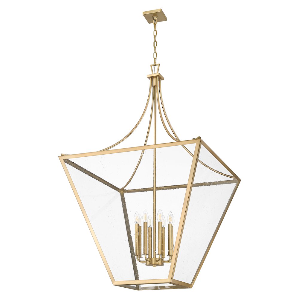 Z-Lite 8 Light Chandelier, Rubbed Brass