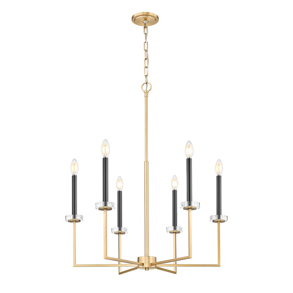 Z-Lite 6 Light Chandelier, Mordern Gold