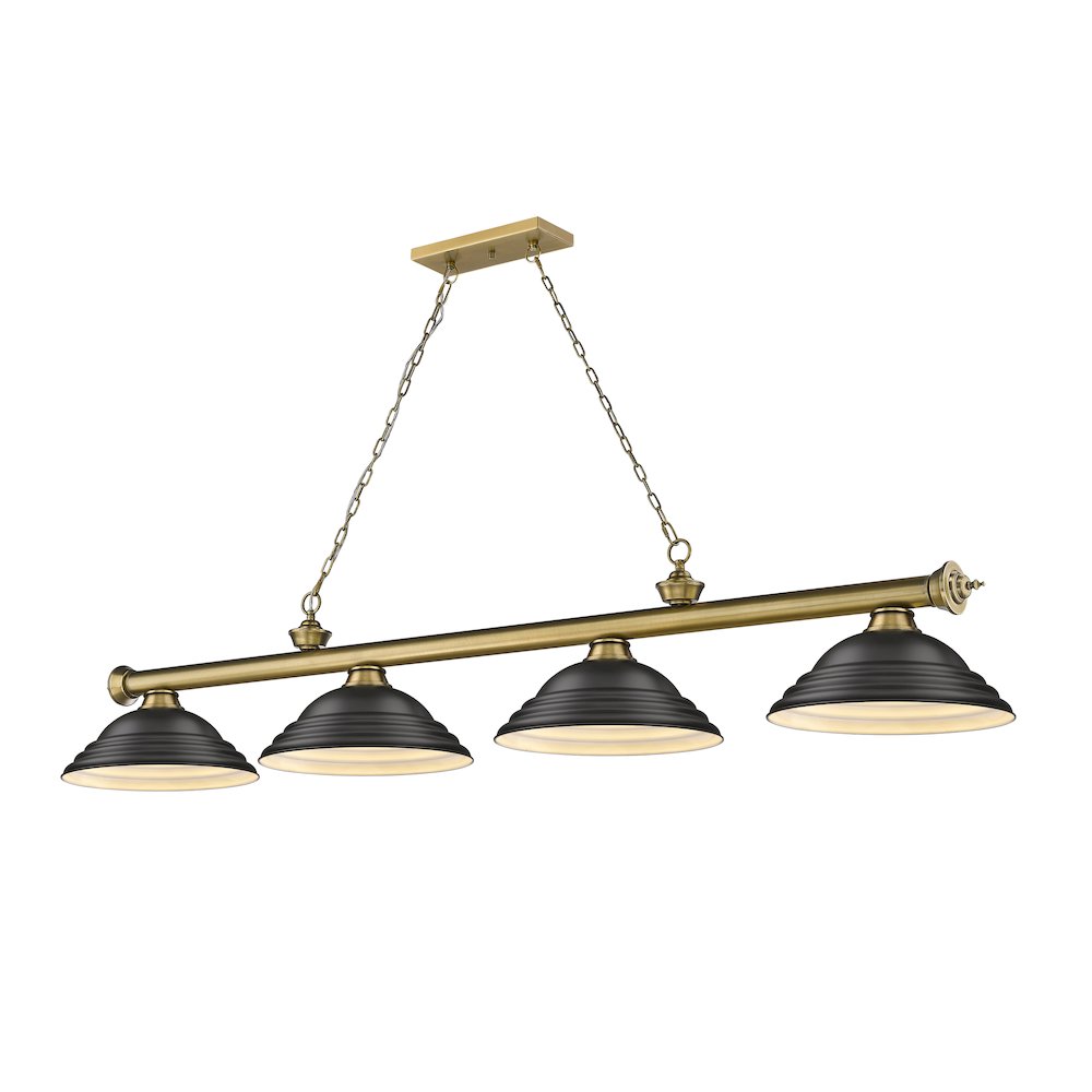 Z-Lite Cordon 4 Light Billiard, Steel Frame, Matte Black Shade Color