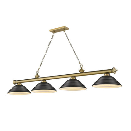 Z-Lite Cordon 4 Light Billiard, Steel Frame, Matte Black Shade Color