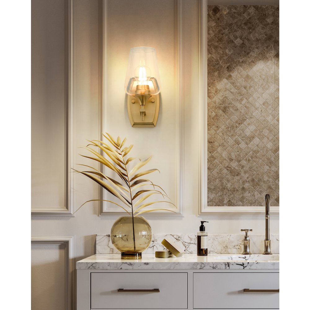 Z-Lite 1 Light Wall Sconce, Burnished Brass