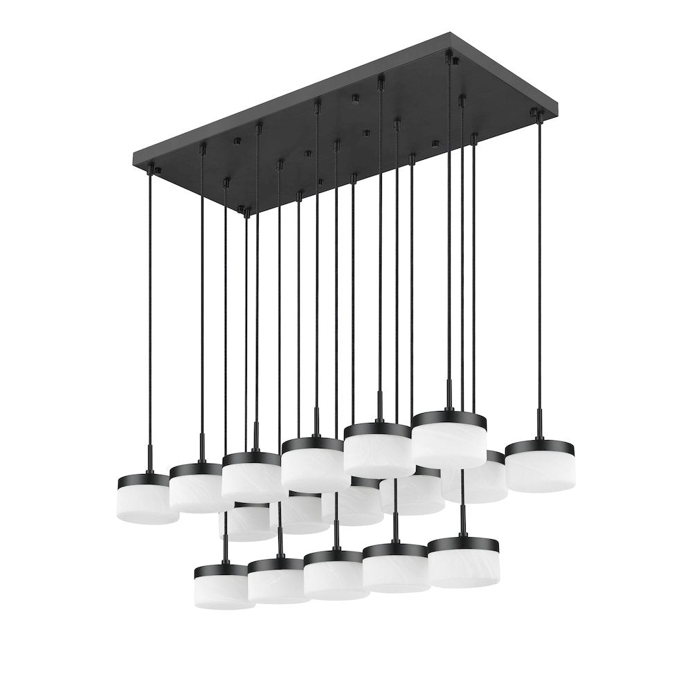 Z-Lite 17 Light Linear Chandelier, Matte Black