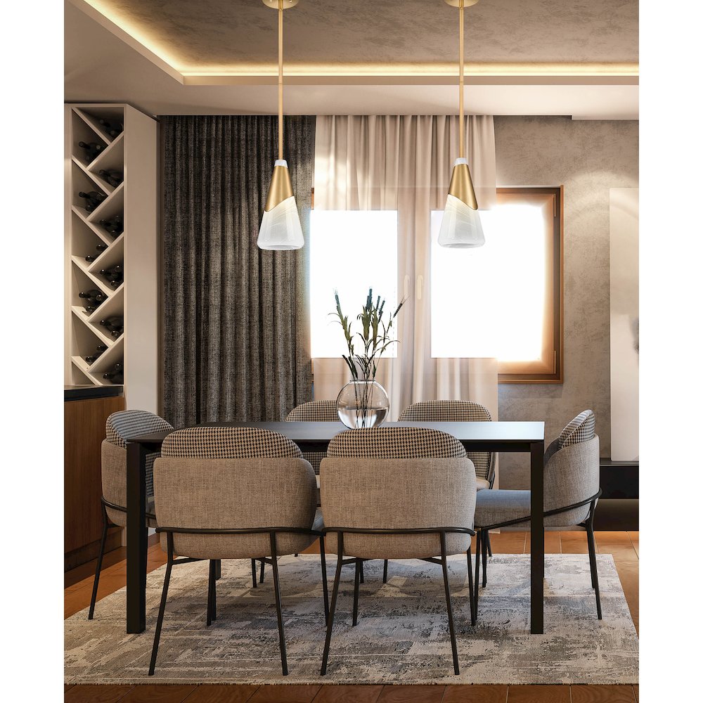 Z-Lite Aimie 1 Light Pendant, Modern Gold