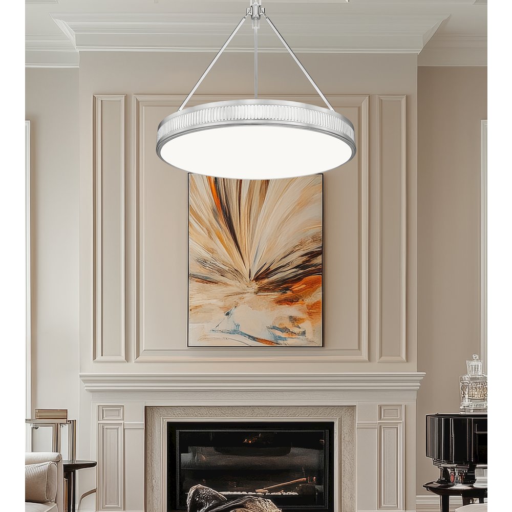 Z-Lite 3 Light Pendant, Satin Nickel