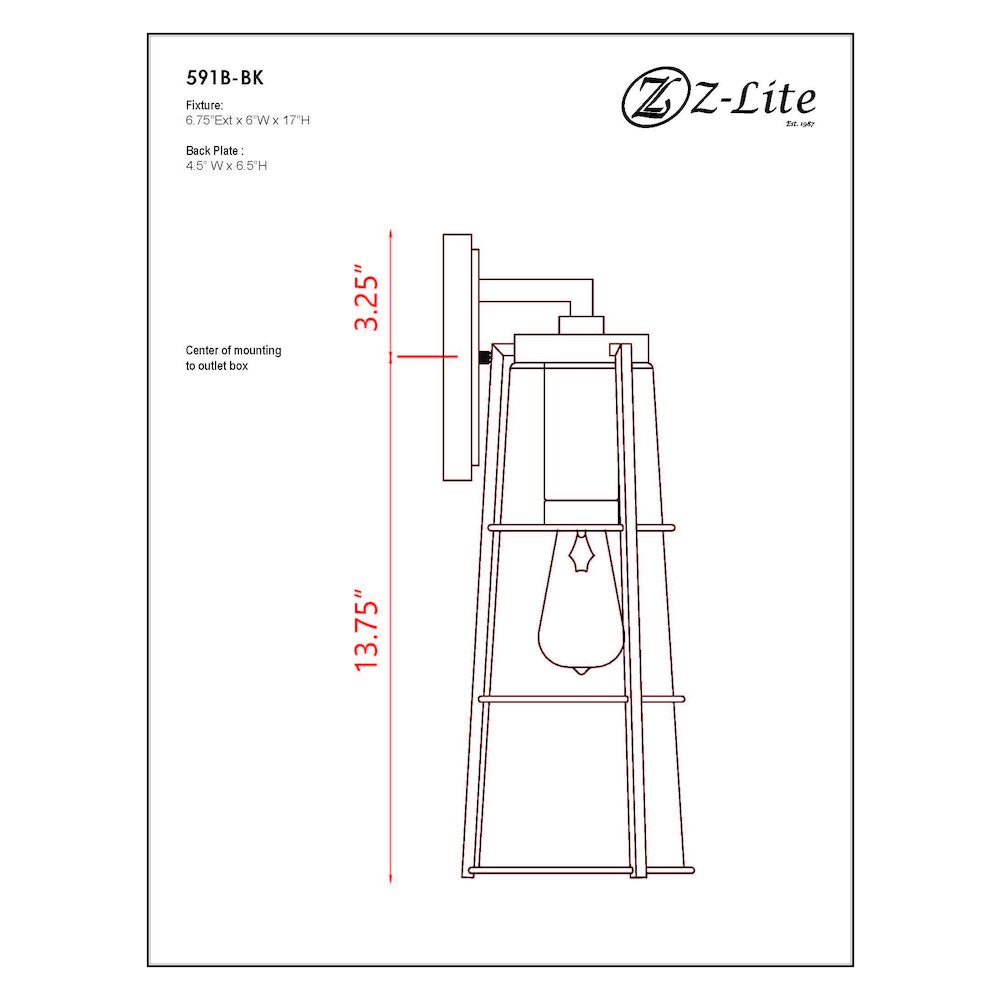 Z-Lite 1 Light Outdoor Wall Light