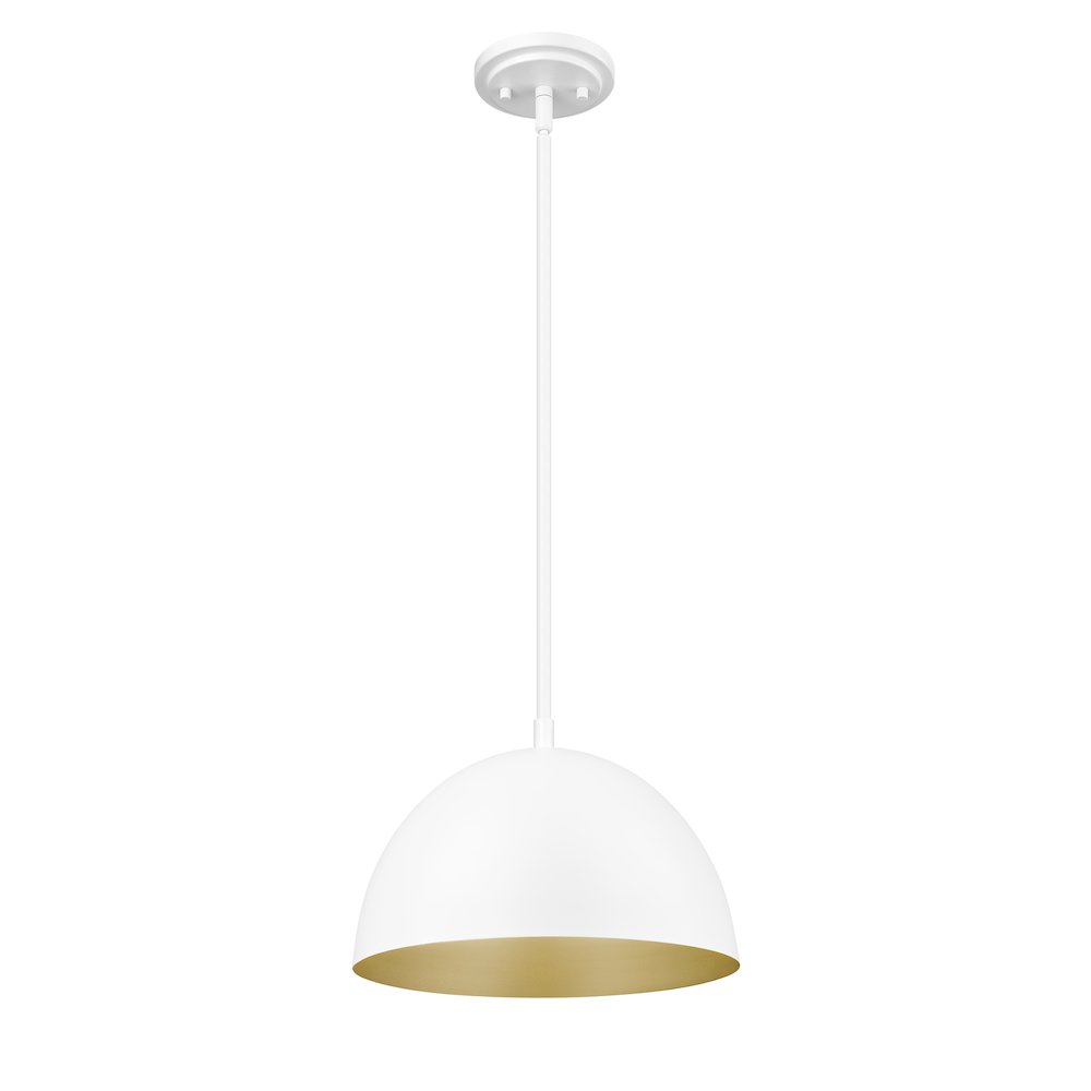 Z-Lite 1 Light Pendant, Matte White