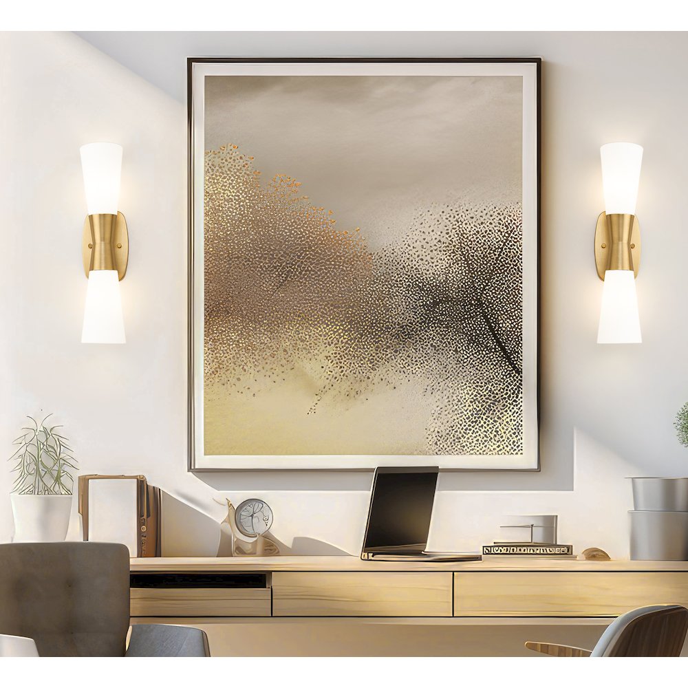 Z-Lite 2 Light Wall Sconce, Modern Gold
