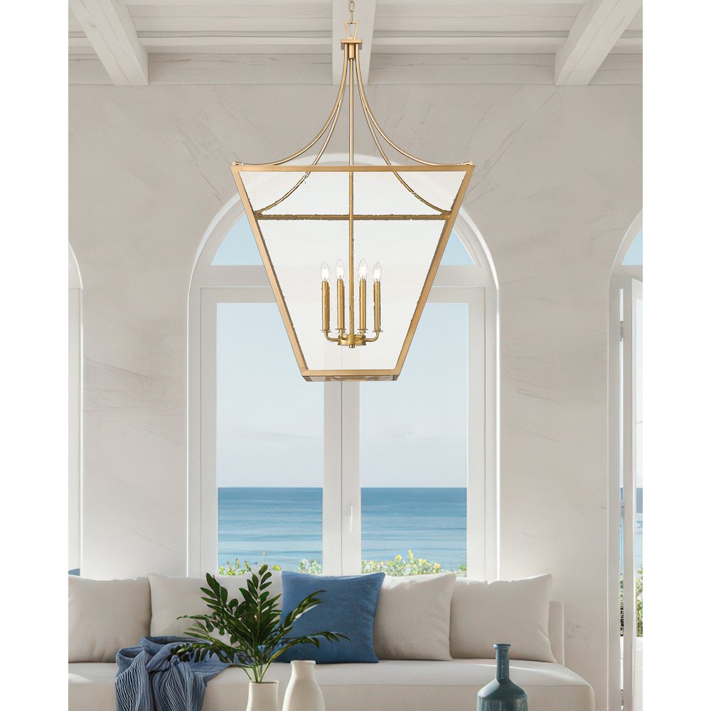 Z-Lite 8 Light Chandelier, Rubbed Brass