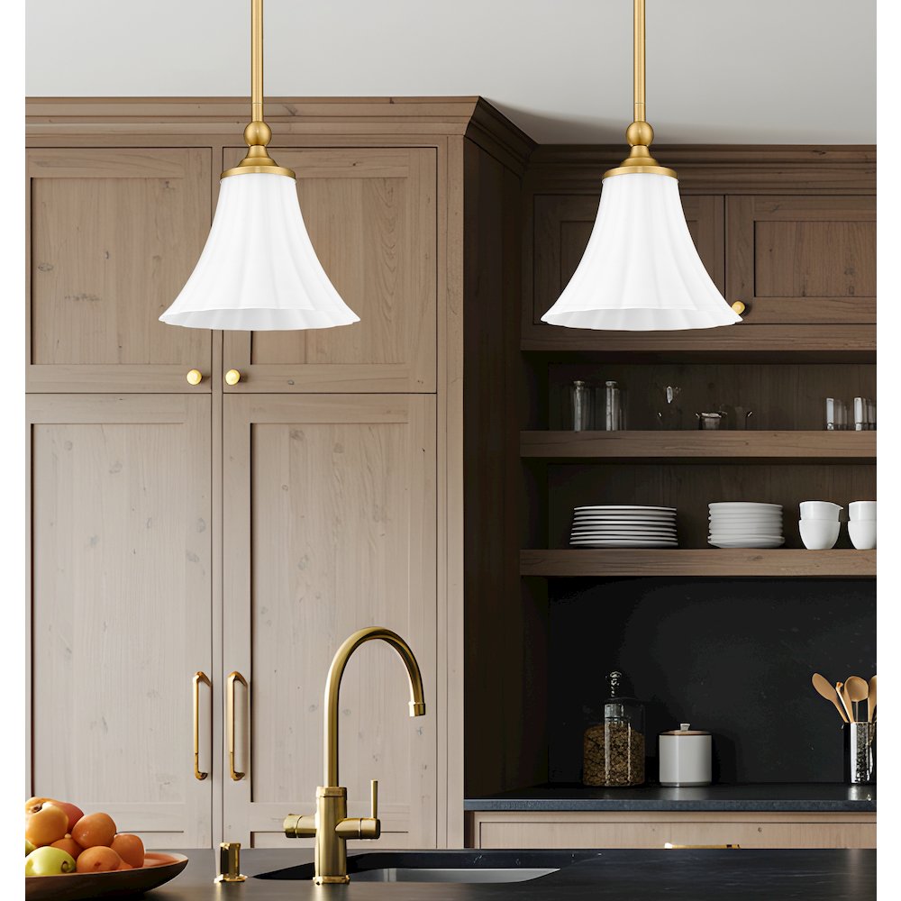 Z-Lite 1 Light Pendant, Modern Gold