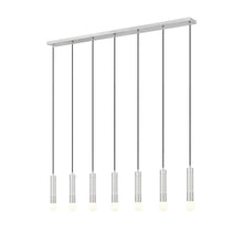 Z-Lite Stari 7 Light Linear Chandelier in Brushed Nickel color, Steel frame