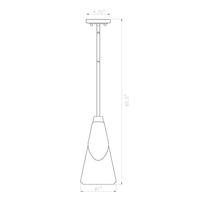 Z-Lite Aimie 1 Light Pendant, Brushed Nickel