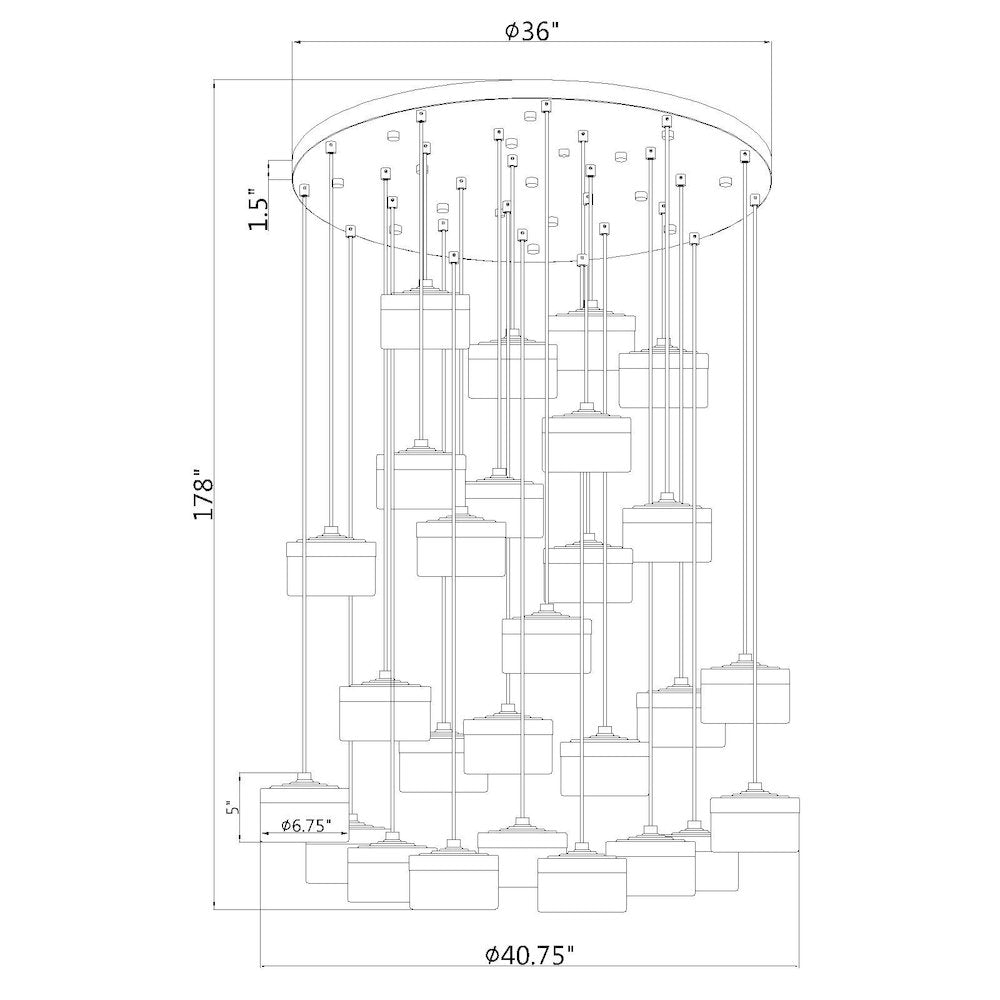 Z-Lite 27 Light Chandelier, Matte Black