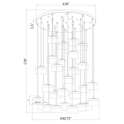 Z-Lite 27 Light Chandelier, Matte Black