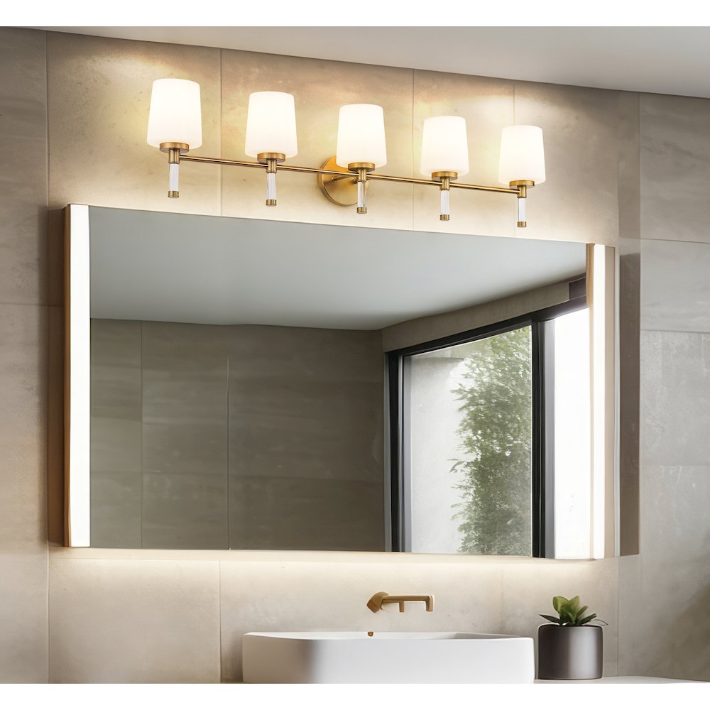 Z-Lite 5 Light Vanity, Modern Gold