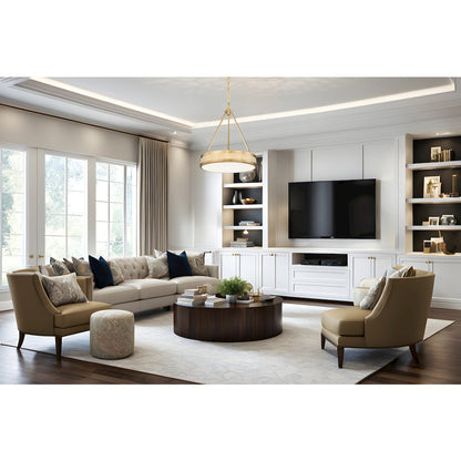 Z-Lite 3 Light Pendant, Modern Gold