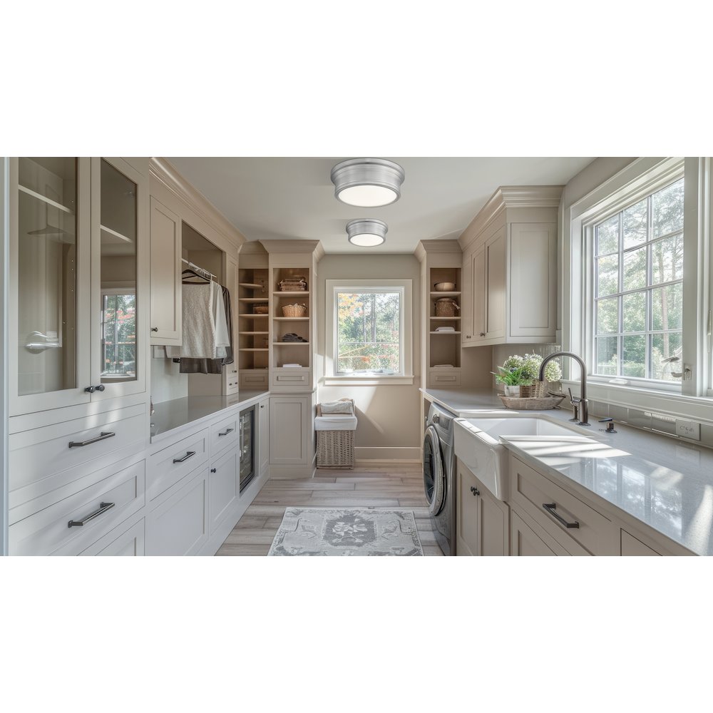 Z-Lite 1 Light Flush Mount, Brushed Nickel