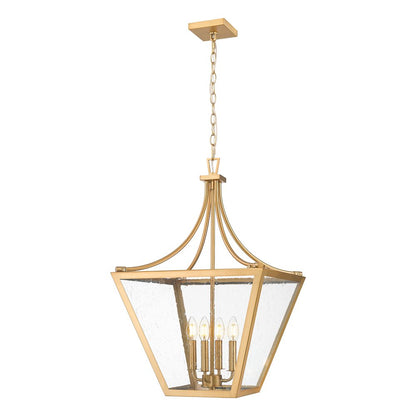 Z-Lite 4 Light Chandelier, Rubbed Brass