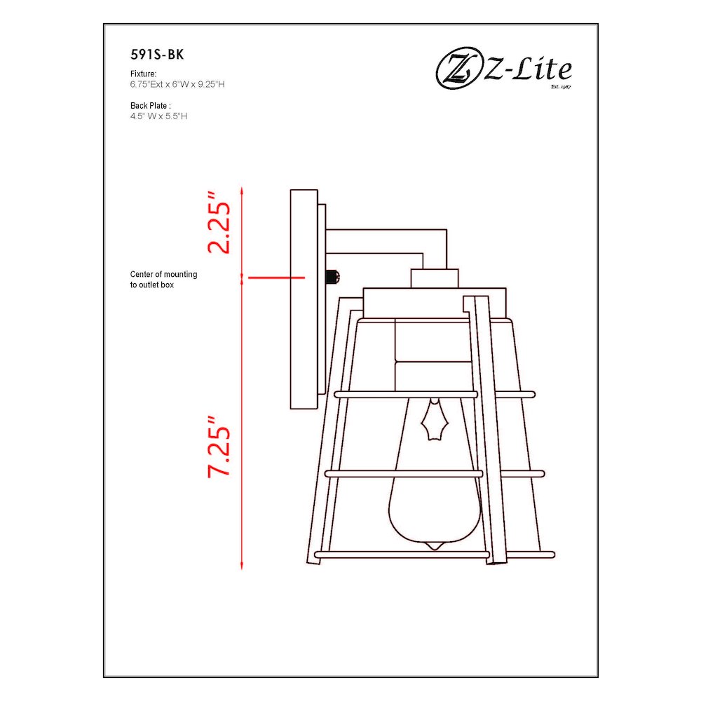 Z-Lite 1 Light Outdoor Wall Light