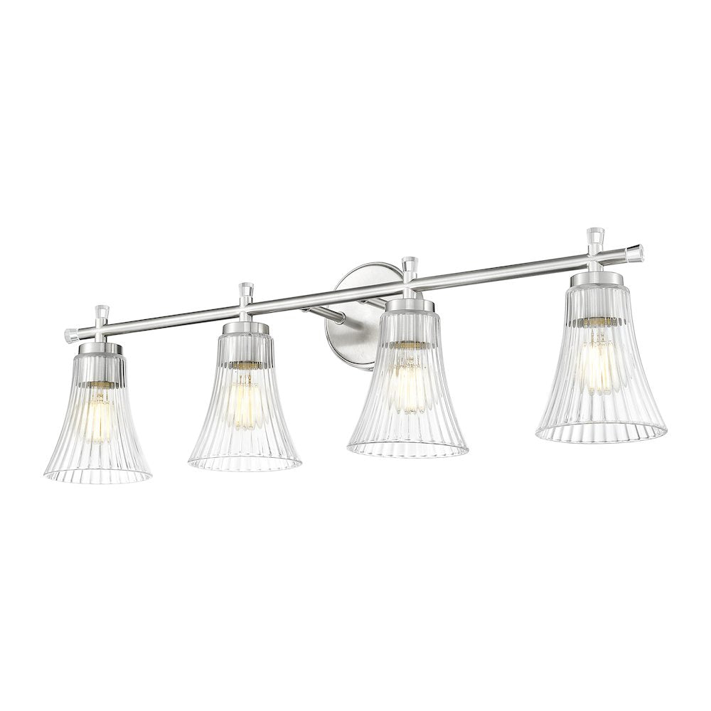 Z-Lite Belle 4 Light Vanity in Brushed Nickel color, Steel frame