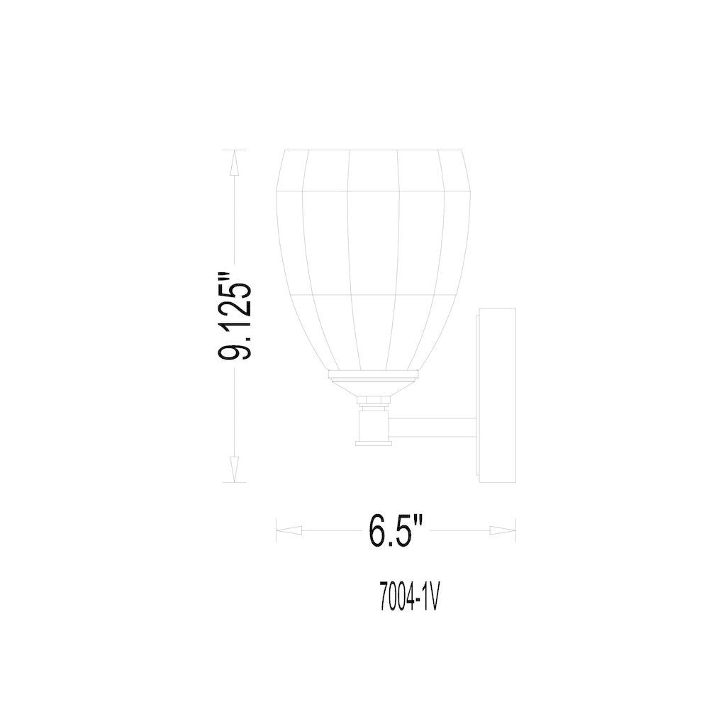Z-Lite Oren 1 Light Vanity in Chrome  color, Steel frame