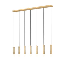 Z-Lite Stari 7 Light Linear Chandelier in Modern Gold color, Steel frame