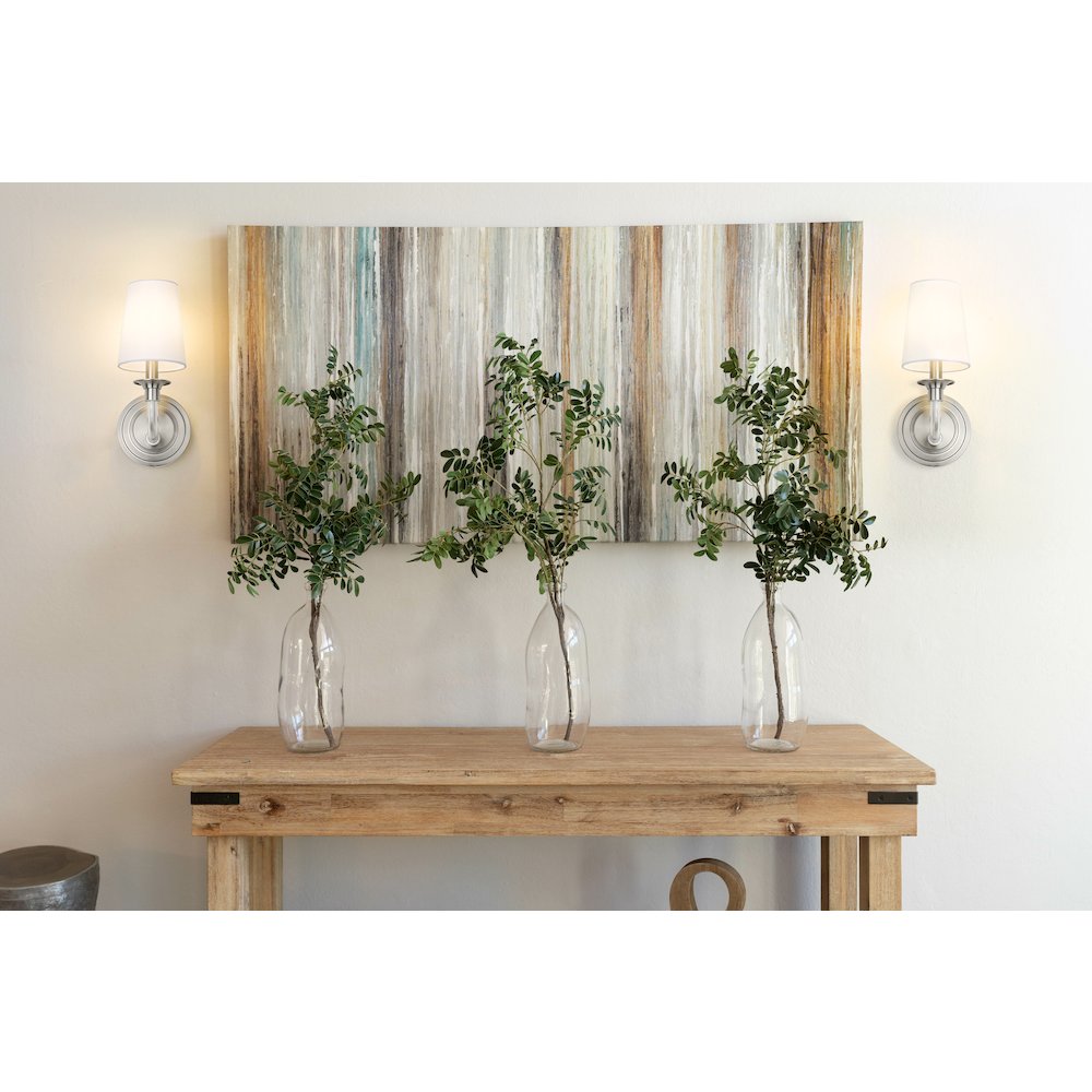 Z-Lite Katerina 1 Light Wall Sconce in Brushed Nickel Frame Finish