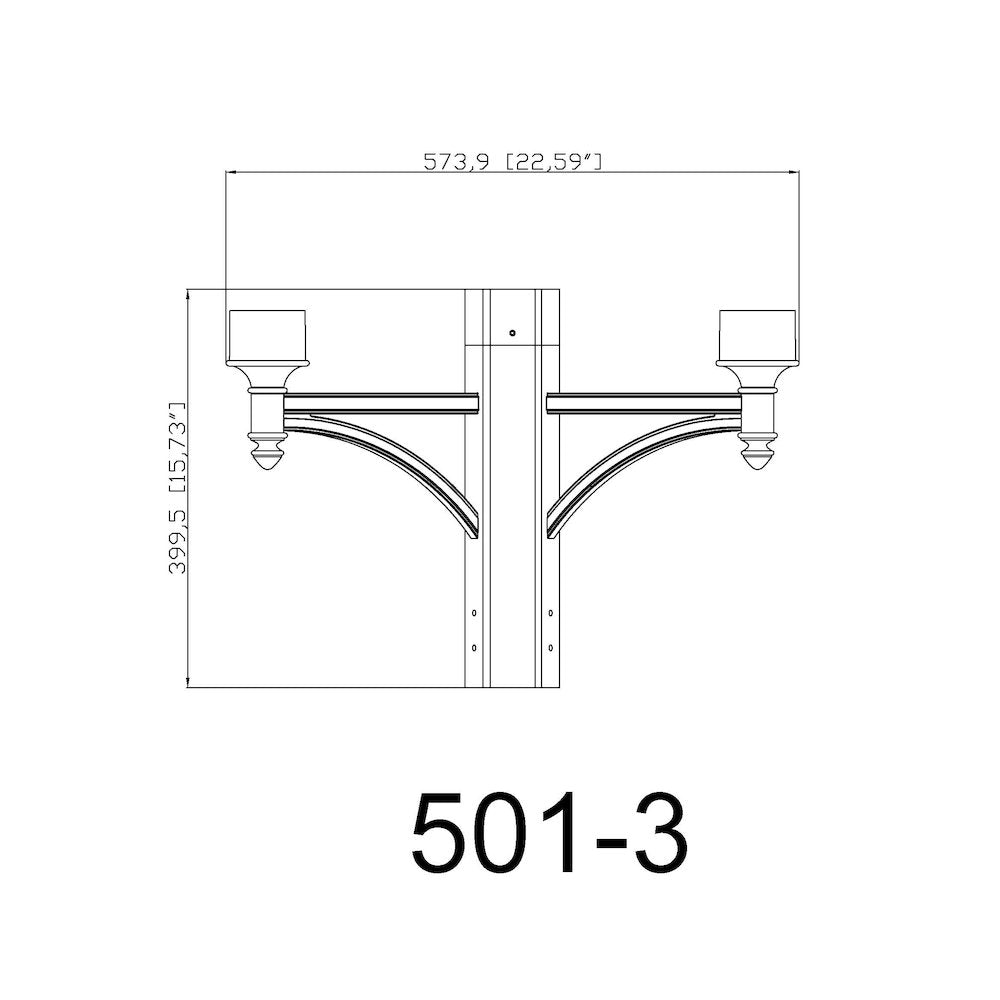 Z-Lite 3 Light Outdoor Posts + Hardware, Black Frame Finish