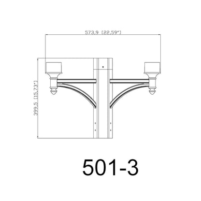 Z-Lite 3 Light Outdoor Posts + Hardware, Black Frame Finish