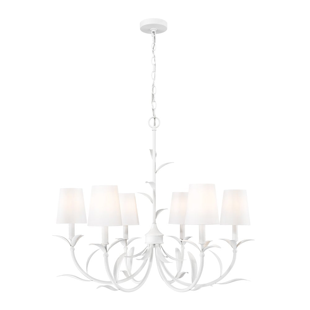 Z-Lite 6 Light Chandelier, Textured White