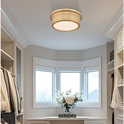 Z-Lite 1 Light Flush Mount, Modern Gold